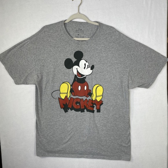 Disney Other - Vintage Disney "Sitting Happy" Mickey Mouse XL Gray Short Sleeve T Shirt